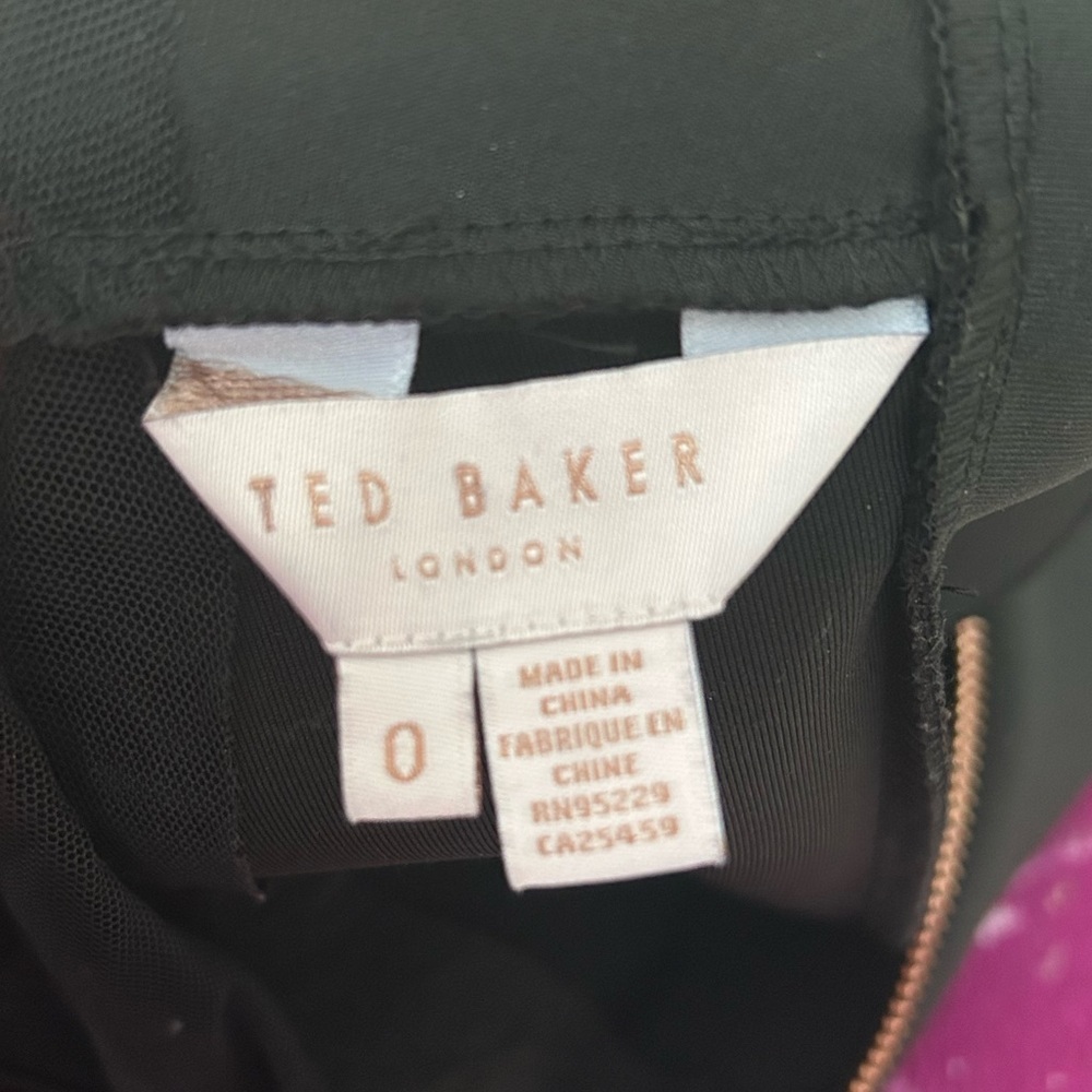 TED BAKER Sharlot Paneled Scallop Dress Black Size 0 (fits XS–S) - Picture 15 of 15